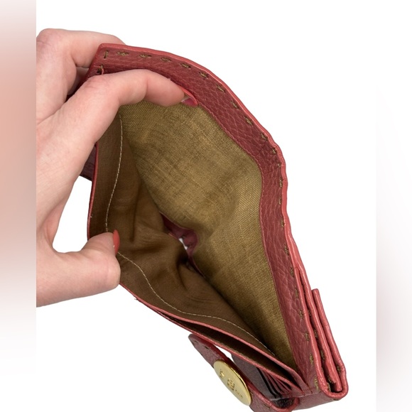 FENDI RARE METALLIC PINK SELLERIA  LEATHER COMPACT WALLET - Picture 8 of 15